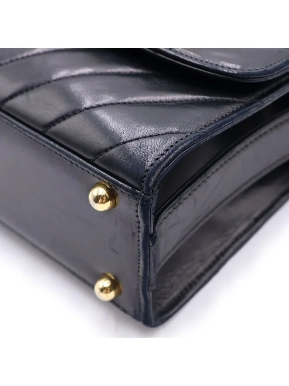 Chanel Chez Blanc Lambskin Gold Vintage Shoulder Bag Black